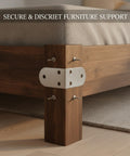Four Pack Stainless Steel L Brackets 90 Degree Corner Supports For Furniture And Shelves with mounting screws on bed frame