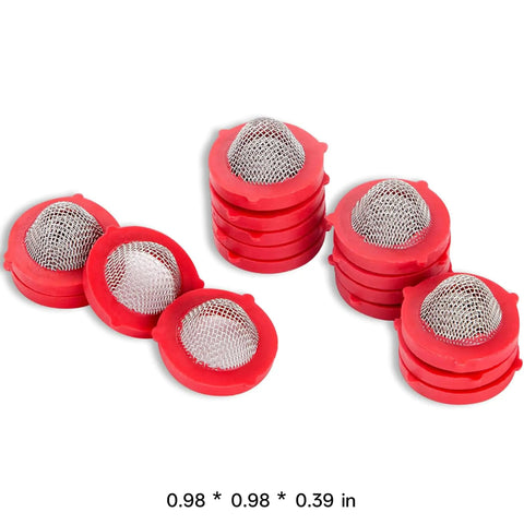 Fresh 20 Piece Garden Hose Washers With Stainless Steel Mesh Screen Filter And Rubber Seal For 1 Inch Water Supply Anti Clog Repair Kit, red