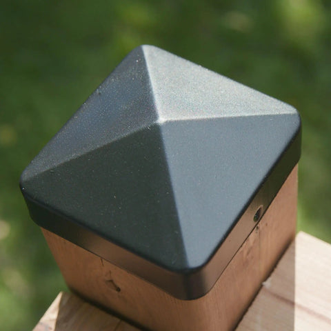 Eazy Pyramid Cap For 6x6 Posts Black Built To Last Heavy Duty Steel Post Cap Fits Over 5-1/2 x 5-1/2 Nominal Square Posts Keeps