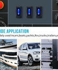 12V Waterproof Rocker Switch Five Pack with Three 20 CM Detachable Wires SPST Three Pin On Off Toggle, boat, car, RV use