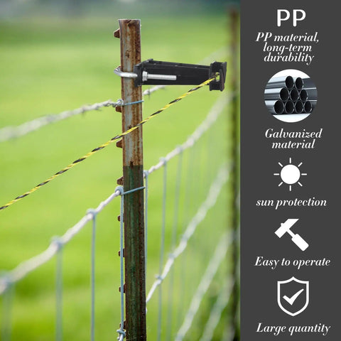 48 Pack Tube Post Insulators For Electric Fence Wire, T Post Insulators securing wire to metal fence post, weather resistant.