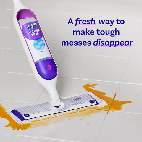 PowerMop Liquid Floor Cleaner Refills Fresh Scent 2 Count Mopping Fluid Replacement Bottles No Bucket Needed Multi Surface And Wood Cleaner For Spray Mops on mop cleaning tile spill