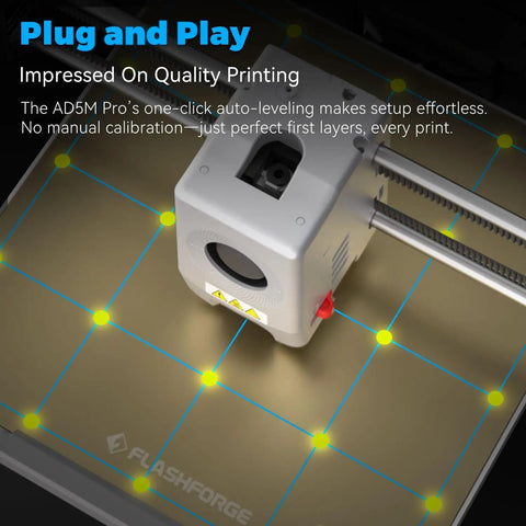 Pro Grade CoreXY 3D Printer With 600mm/s High Speed showing auto-leveling grid on print bed