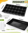 Seed Starter Kit With Dome Trays 21 Cell Plug Trays And 1020 Flat Trays No Holes Includes 100 Plant Tags For Nursery and Greenhouse.