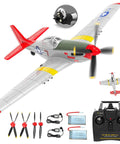 Four Channel RC Plane P51 Mustang Ready To Fly With X Pilot Stabilization And One Key Aerobatics For Adults set with accessories