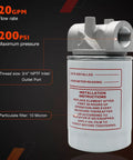 Heavy Duty Hydraulic Oil Filter Assembly 10 Micron For Petroleum Fluids Three Quarters Inch NPT Return Line Filter Housing