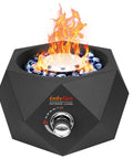 14 Inch Modern Tabletop Gas Fire Pit Portable Fire Pit for Patio Backyard Porch Camping RV Tailgating Side Mounted 5400 BTU