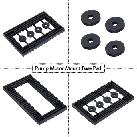 Pool Pump Pad Anti-Vibration Mount Base For Quiet Operation In Pools And Hot Tubs, Rubber Vibration Dampening Pad shown in parts