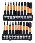 Badafaci 20-Piece Impact Driver Bit Set With Magnetic Hex Shank Made From Heavy Duty S2 Steel For Wood Metal And PVC Projects In Home Repair Jobs Or Garage Work Comes With Handy Storage case. 20-piece S2 steel bit set in storage case, metric and imperial sizes