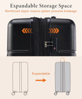 Expandable lightweight spinner carry on luggage with TSA lock