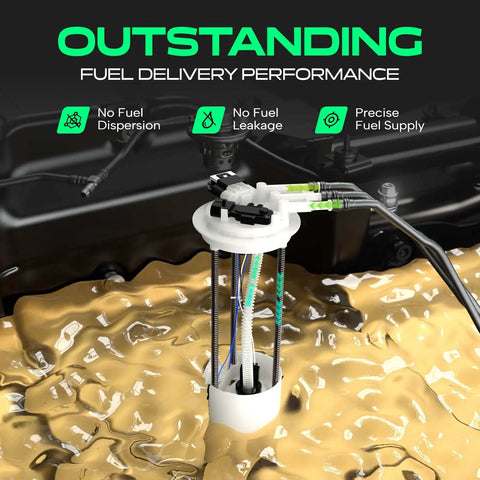 Heavy Duty Electric Fuel Pump Assembly With Sending Unit Direct Bolt On Replacement For Cadillac Deville Eldorado Seville V8 4.6L 4.9L 1994 1995 1996 showing fuel delivery performance.