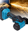 Pro Grade Cordless Cut Off Tool And Compact Angle Grinder Combo With Variable Speed Control For Badass Wood Metal Tile Cuts And Serious Workshop Jobs Usa Plug, blue and black design.