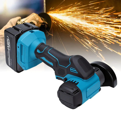 Pro Grade Cordless Cut Off Tool And Compact Angle Grinder Combo With Variable Speed Control For Badass Wood Metal Tile Cuts And Serious Workshop Jobs Usa Plug, blue and black design.