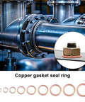 Copper Metric Sealing Washers For Oil Drain Plug 400 Pieces Crush Washer Kit, copper gasket seal rings for bolts