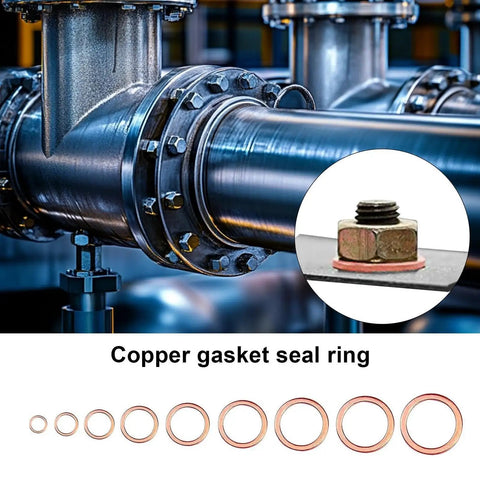 Copper Metric Sealing Washers For Oil Drain Plug 400 Pieces Crush Washer Kit, copper gasket seal rings for bolts