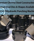 Single Hole Punch Die Set For Hydraulic Punch Tool Compatible With CH 70 Machines in premium chrome steel shown close-up