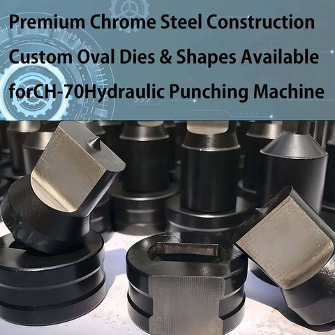 Single Hole Punch Die Set For Hydraulic Punch Tool Compatible With CH 70 Machines in premium chrome steel shown close-up