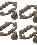 4 pack vintage style metal ring pull handles for jewelry boxes, drawers, cabinets, wardrobes, and home furniture in zinc alloy