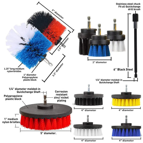 Beast Power Scrubber Drill Brush Kit 38 Piece All Purpose Cleaning Set with various brush sizes and materials for cleaning surfaces.