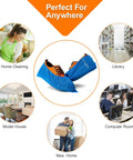 Disposable Shoe Covers 100 Pack 50 Pairs No Slip Waterproof Boot Covers For Indoor Guests infographic showing various uses