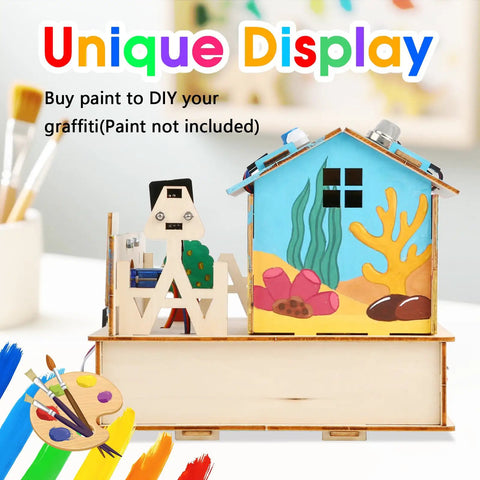 IoT Smart Home Starter Kit For Arduino IDE Hands On STEM Project For Kids Teens And Adults With Multi Sensor DIY Electronics And 3D Wooden Puzzle House For Home Automation Coding And Learning on display with paint palette