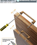 Installing Antique Brass Square Cabinet Pulls 5 Inch Center To Center 128mm Hole with breakaway screws and screwdriver.