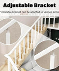 Matte White Square Metal Railing Post For Indoor And Outdoor Deck Stair Handrail with Adjustable Bracket 270° angle.