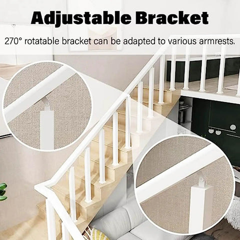 Matte White Square Metal Railing Post For Indoor And Outdoor Deck Stair Handrail with Adjustable Bracket 270° angle.