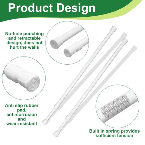 4 Pack Window Security Bars With Adjustable Sliding Glass Door Locks For Kid Proofing And Home Safety, Extendable Tension Rods