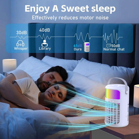 Game Changer 4 In 1 Portable Air Conditioner Humidifier Fan With Remote, 3 Speeds, 1500ml Tank, Quiet Mist in bedroom setting