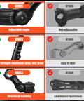 Adjustable 31.8mm Bike Stem Riser With 120 Degree Tilt And 150mm Height Extension versus non-adjustable stem options.