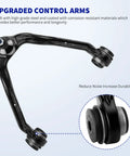 13 Piece AWD Front Suspension Kit for 1999 2006 Chevy Silverado GMC Sierra 1500 Includes Front Upper And Lower Control Arms With Ball Joints Sway Bar Links Outer And Inner Tie Rods Pitman Arm Idler Arm And Pivot Built For Tough Truck Rides. black steel control arm with ball joints