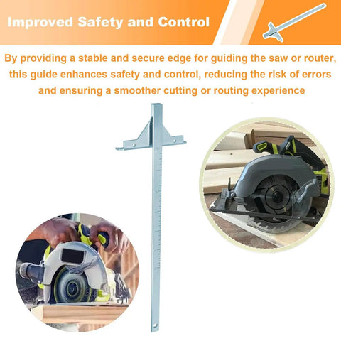 Heavy Duty Circular Saw Guide Rip Fence Edge Cutter Compatible With Ryobi 18v Cordless Models P508 P501g P506 And P507 showing adjustable steel edge guide.