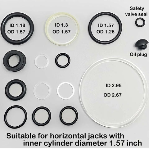Image of 15 Piece 3 Ton Hydraulic Floor Jack Seal Kit With O Ring Seals Complete Fix Kit For SUVs Trucks And Automotive Jacks Universal Fit