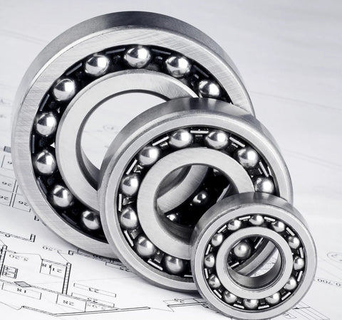Donepart R4-2RS ball bearings, steel, 1/4 x 5/8 x 0.196 in, double-sealed; three bearings visible
