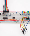 All In One Arduino Starter Kit For DIY Makers With Three 830 Tie Point Breadboards 600 Resistors 200 LEDs circuit setup