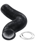 Flexible 4 Inch Air Ducting Hose For HVAC Ventilation, 5 Feet Long Aluminum Dryer Vent With 2 Stainless Clamps, Fire Resistant, Noise Reducing