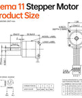 Technical diagram of Nema 11 Stepper Motor 1.8 Degree 2 Phase High Torque 8Ncm Bipolar 28x28x30mm Body With 1 Meter Cable