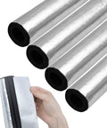 4 Pack Self Adhering Exterior Pipe Insulation Tubes with Aluminum Foil for Outdoor Water Lines Freeze Protection Easy Wrap for Winter Irrigation Sprinklers and Spigots 1.3 Ft Long 0.6 Inch Diameter