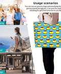 Big Lightweight Tote For Women With Cool Duck Sunglasses Print Reusable Foldable Travel Shoulder Bag Water Repellent Polyester Everyday Carry For Work Shopping And Daily Errands