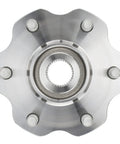 Premium Rear Wheel Bearing And Hub Assembly Direct Bolt Up For 2011 2022 Nissan Armada QX56 QX80 close-up view of rear hub assembly with bolts
