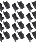 32 Pack Wire Shelf Lock Clips for Metal Wire Shelving Systems, black plastic clips, tool-free setup, adjustable spacing