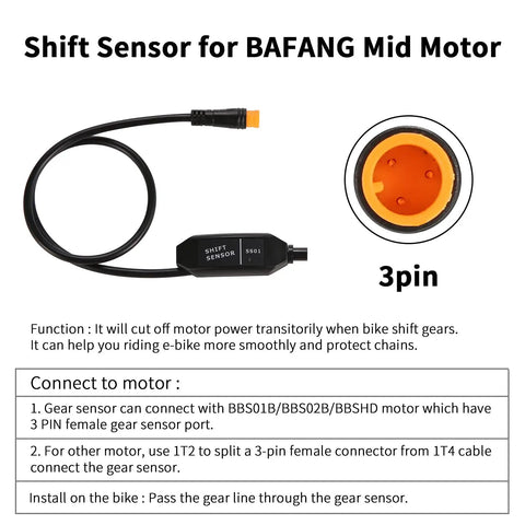 Gear Sensor For Bafang BBS Mid Drive Electric Bike Shifter Sensor with 3 Pin Connector