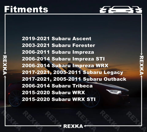 Rexka 10pc fender, rocker, pillar trim retainers with sealer for Subaru Ascent, Forester, Impreza, WRX front view