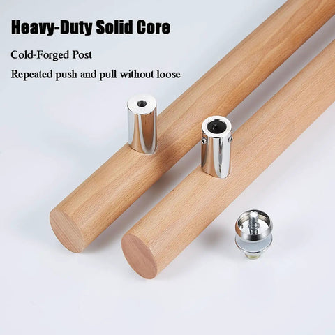 Premium Beech Wood Door Handle Push Pull Bar Featuring Rock Solid 304 Steel Connector For Sauna And Interior Doors No Sweat Setup Heavy Duty 12 Inch H Shape Hardware