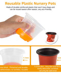 Clear 4 Inch Nursery Pots With Flexible Silicone Base For Easy Transplanting No Fuss Reusable Seedling Pots Transparent Orange