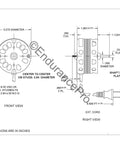 Technical drawing of 3.3 Inch Vent Fan Motor Direct Replacement Fits Nutone And Broan 40933 86933 8693000 JA2B104N 120V 60Hz 1550 RPM