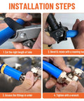 Installation steps for Three Quarter Inch Tee Air Fitting For Compressed Air Systems, Nickel Plated Brass With Double O Ring Seals, 200 PSI
