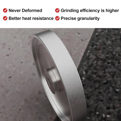 4 In 1 Diamond Grinding Wheel For Sharpening Woodturning Tools And HSS Blades, 8 Inch Diameter, 1 Inch Wide, side view