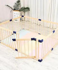 Wooden Baby Playpen With Door For Indoor Use Portable Freestanding Play Fence Safe Zone For Kids And Pets 120x160x61cm